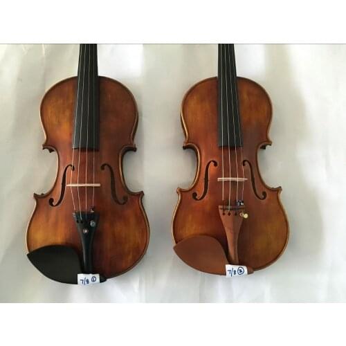 2pcs 7/8 size violins nice flamed maple back side spruce top