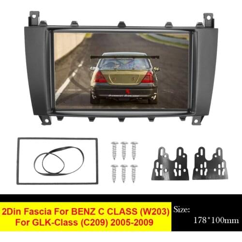 2Din Car Radio Fascia For MERCEDES-BENZ C-klasse W203 CLC CL203 CLK-klasse G-klasse Stereo Panel Refitting Frame Bezel Trim Kit