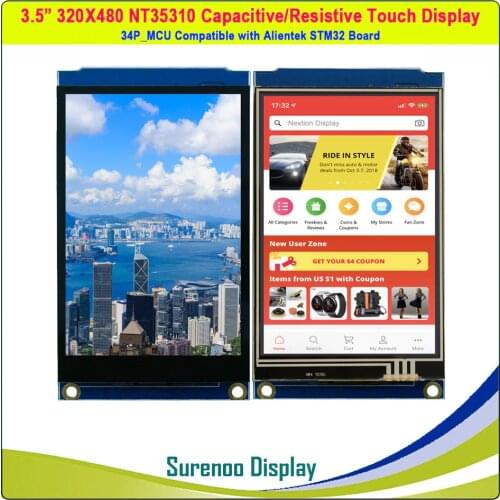 3.5" inch 320*480 NT35310 TFT Color LCD Module Display Screen GT5668 Capacitive Resistive Touch Panel