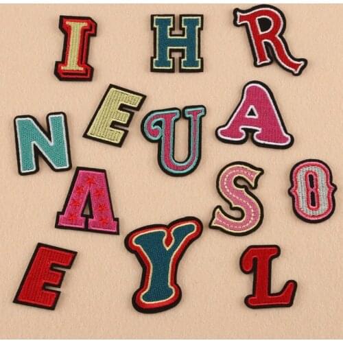 50pcs/lot Luxury Embroidery Patches English Letters Clothing Decoration Accessories Diy Iron Heat Transfer Applique