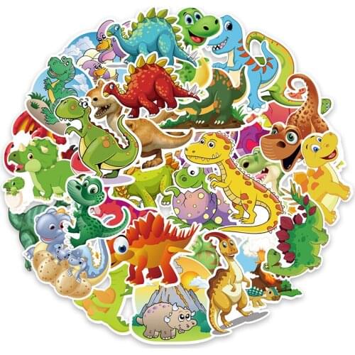 50Pcs Children Toys Gift Cartoon Dinosaur Graffiti Stationery Stickers For Skateboard Car Laptop Motorcycle Notebook