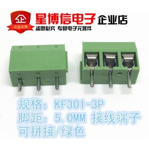 500PCS KF350-5.0-3P KF350-3P KF350 3Pin 5.0mm high quality Environmental copper feet Straight Pin PCB Screw Terminal Block ROHS