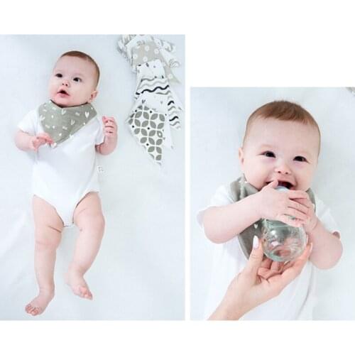 8 Pcs/Set Baby Newborn Feeding Bibs Soft Cotton Saliva Towel Toddler Triangle Scarf Bandana Newborn Burp Cloth