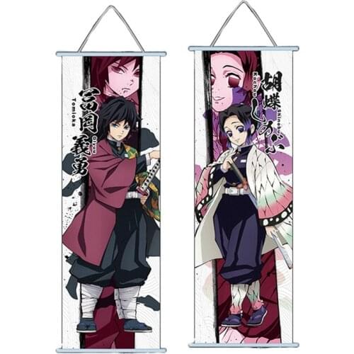 Anime Demon Slayer: Kimetsu No Yaiba Tomioka Giyuu Kochou Shinobu Wall Scroll Poster Hanging Poster Home Wall Decor 30*70cm
