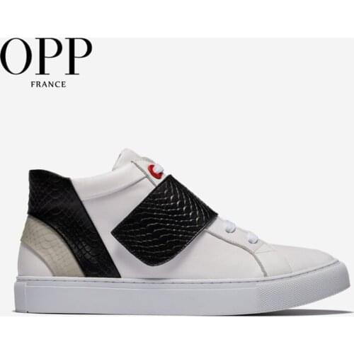 OPP High Top Men boots Genuine Leather Men Shoes Winter Boots Patchwork men Shoes Ankle Boots For Men
