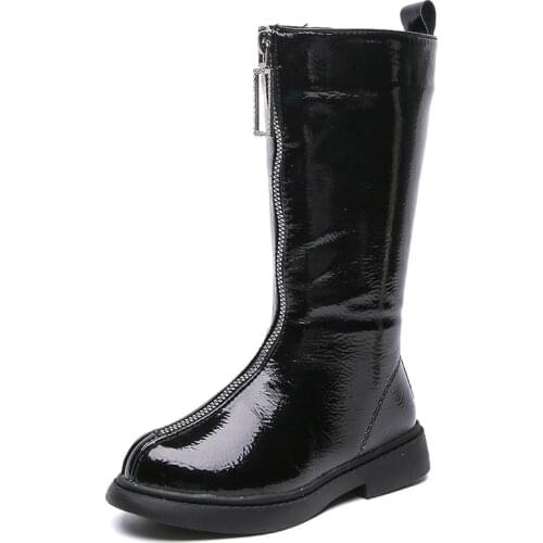 Childrens Boots 2021 New Girls High Boots Double Zipper Girl Non-slip Princess Long Boots Childrens Shoes Warm Hot Fashion