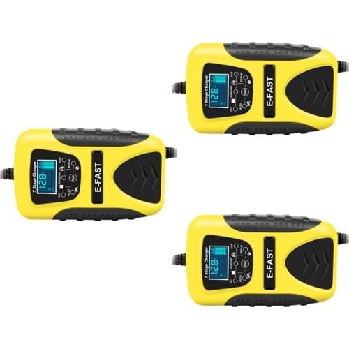 E-Fast 12V 7 Stage Multi-Battery Mode Lead-Acid Battery Charger Power Pulse Repair with LCD Digital Display