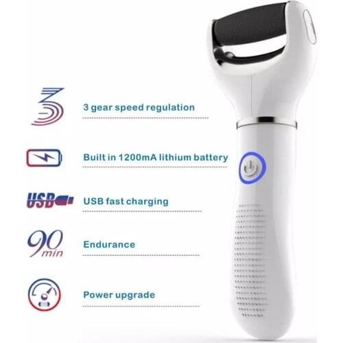 Electric Foot File Pedicure Tools Three-Speed Adjustment USB Pedicure Machine Dead Skin Callus Remover Portable Foot Care Tool