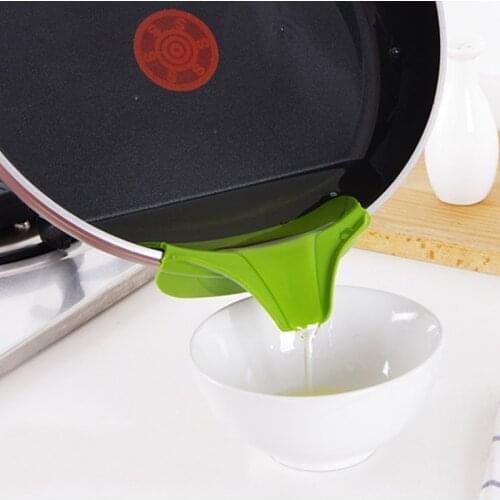 Fowecelt Kitchen Utensils Anti-spill Silicone Funnel Convenience Pour for Pots Pans Bowls Jars Kitchen Gadget And Accessories
