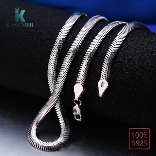 4MM Nice 925 Sterling Silver Smooth Snake Men Women Necklace Chain With Lobster Clasps TOP Quality Gorgeous Jewelry KASANIER
