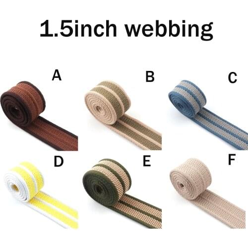 Canvas Stripe Webbing Fabric Dog Collar Polyester Cotton Ribbon Handbag Handles Nylon Webbing DIY Belt Purse Strap Backpack