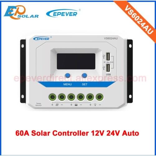Solar power regulator VS6024AU 60A 60amps EPEVER hot selling PWM controller apply for solar street light or solar graden lamp