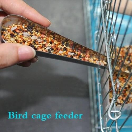 1pcs Bird Cage Stainless Steel Feeder Feeding Supply Parrot Pigeon Bird Accessory Bird Feed Containers
