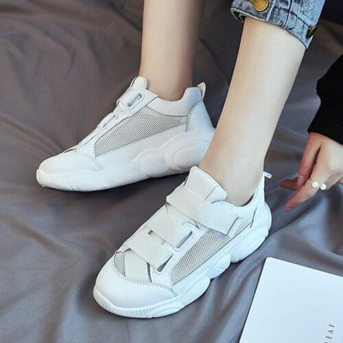 WTAB 2019 Women Vulcanize Shoes Breathable Walking Women Sneakers Fashion Mesh Hook&Loop Shoes Tenis Feminino