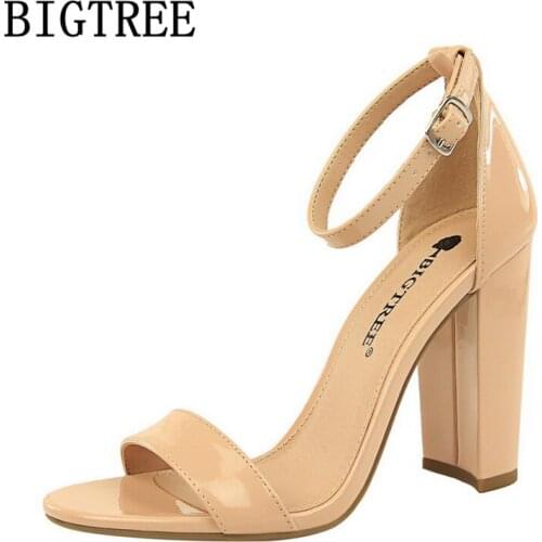 Fashion Block Heel Shoes White Sandals Open Toe Heels Summer Shoes Designer Sandals Sexy Sandals Female+shoes Ayakkabi Sapatos