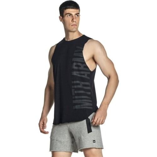 Muscle Brothers Fitness Vest For Men Loose Sports Vests Sleeveless T-shirt I-hurdle Muscle Training Clothes /40