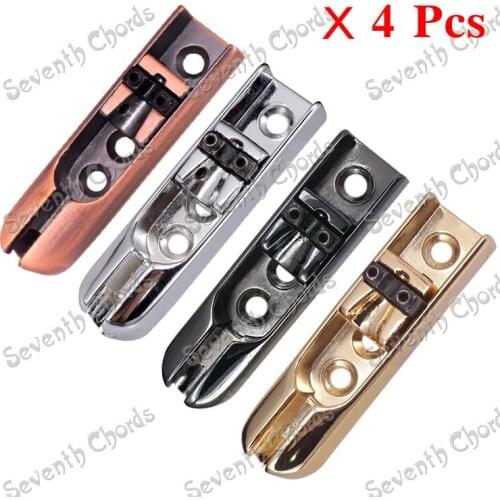 A Set of 4 Pcs Single Individual Bridge Saddles Tailpiece for 4 String Bass Guitar / 3 Colors for choose