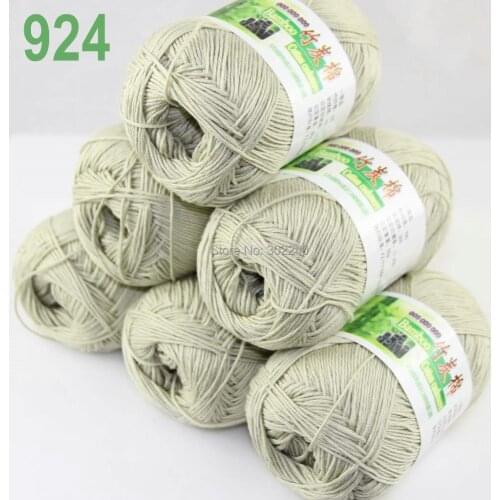 Lot of 6 Skeins Super Soft Natural Bamboo Cotton Knitting Yarn Sage Green 924