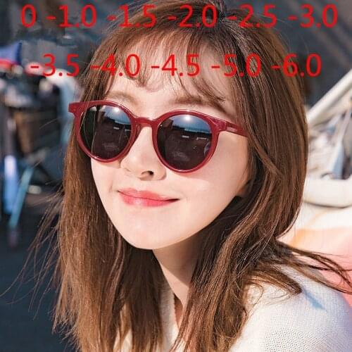 Round Polarized Sunglasses Women Fashion Design Small Style Prescription Sun Glasses -0.5 -1.0 -2.0 To -5.0