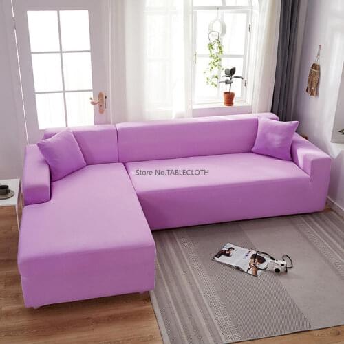 Solid color sofa covers for living room sofa towel Slip-resistant sofa cover strech L-shaped sofa needs 2 pieces