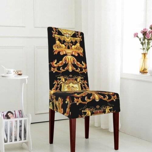 Office Dining Chair Cover Spandex Elastic Pastoral Floral Print Furniture Kitchen Wedding Protection Covers Custom Dropshipping