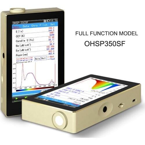 OHSP350SF Full Function Spectrometer Handheld TM-30 PAR PPFD Flicker Tester Meter 350-950nm