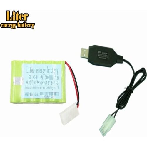2800mah 7.2v rechargeable battery With Charger pack battery nimh 7.2v aa nimh battery For Remote control electric toy tool boat