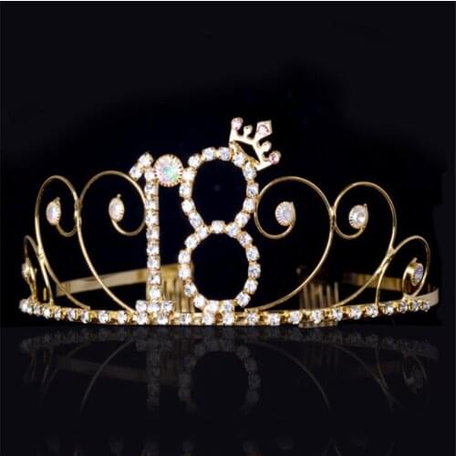 Luxury Rhinestone Crystal Gold Color Tiaras And Crowns Hair Jewelry Birthday Crown Girl Adult Gifts Wedding Hair Accessories