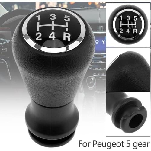 5 Speeds ABS Plastic + Chrome Manual Gear Shift Handball Knob for CITROEN C1 C3 C4 Series / PEUGEOT 5 Gear Models