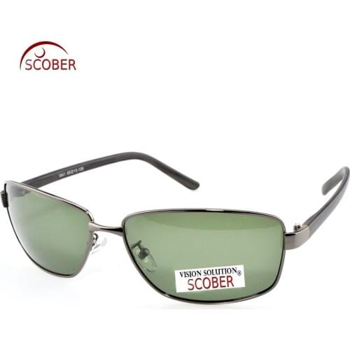 = SCOBER= Nearsighted Minus Prescription Small Gunmetal Frame Wood Grain Tr90 Temple Polarized Sunglasses Custom Made -1 To -6