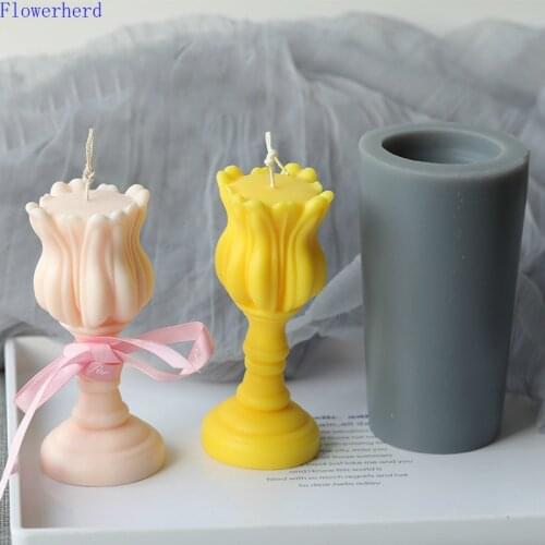 DIY Tulip Candle Silicone Mold Resin Molds Candle Making Supplies Candle Holder Scented Candle Home Decoration Cake Decorations