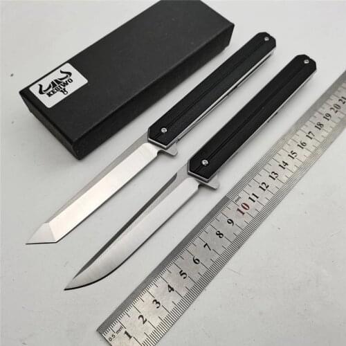 KESIWO J063 folding knife D2 blade G10 handle camping hunting pocket knives ball bearing flipper outdoor fruit kitchen EDC tool