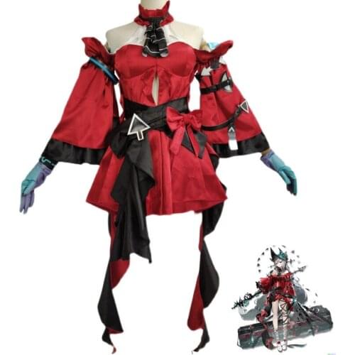Game Arknights Skadi The Corrupting Heart Cosplay Costume 2nd Anniversary Red Dress Uniform Halloween Carnival Party Suit Women