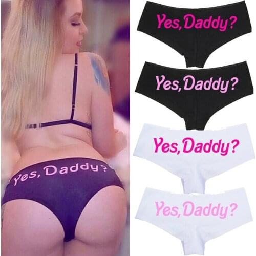Yes Daddy Letter Womens Underwear Sexy Womens Lingerie Underpants Seamless Hot Women Briefs Knickers Underwear Panties Porno