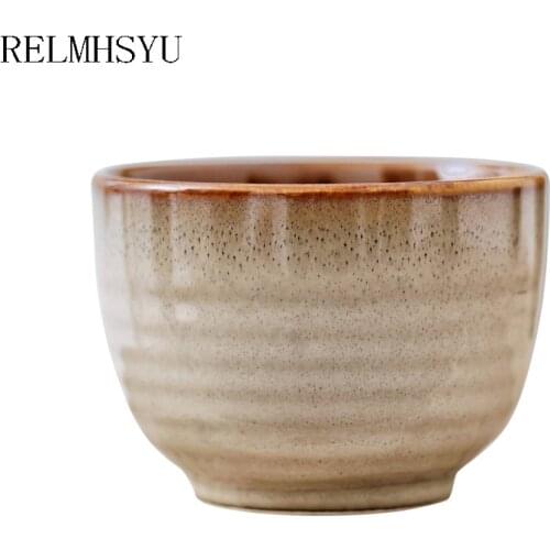 1PC RELMHSYU Japanese Style Ceramic Kiln Changed Water Tea Office Cup Creative Hand-Painted Hotel Tableware