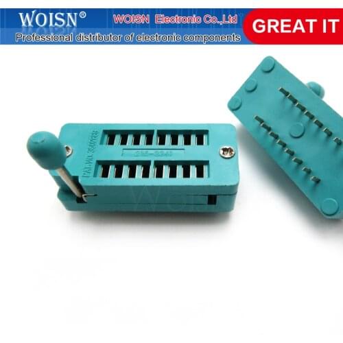 2pcs/lot 14 16 18 20 24 28 32 40 P Pin 2.54 MM Green DIP Universal ZIF IC Socket Test Solder Type IC lock seat zif socket