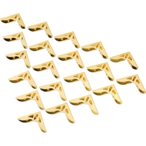 20pcs/set 31mm Golden Iron Corner Decor Protectors Hollow Triangle Guard Jewelry Gift Box Wooden Case Table Album Book Vintage