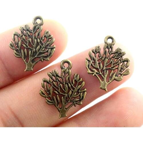 20x16mm 30pcs Antique Bronze Plated Tree Style Handmade Charms Pendant:DIY for bracelet necklace-P3-12