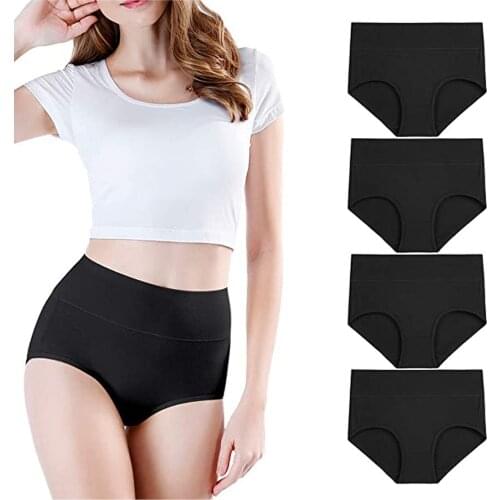 Women Underpants Hight Waist Shaped Cotton Elastic 5 PC Briefs high-waist Panties Women Sexy Lingerie Briefs Underpants 2021