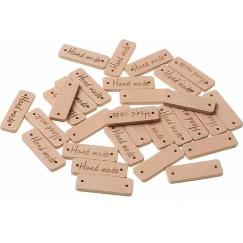 50pcs 30mm Natural Handmade Wood buttons For Clothing Applique DIY Craft sewing Accessories