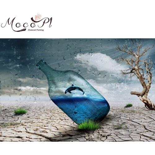 Dolphin Diamond Painting Full Drills Diamond Embroidery Treasure the Water Needlework DIY Mosaic of Rhinestone Gift Home Decor