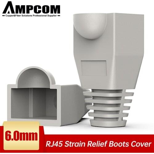 AMPCOM RJ45 Connector Strain Relief Boots Cover for CAT5/5E/6 Ethernet Cable-Low-Smoke Zero Halogen (Blue)