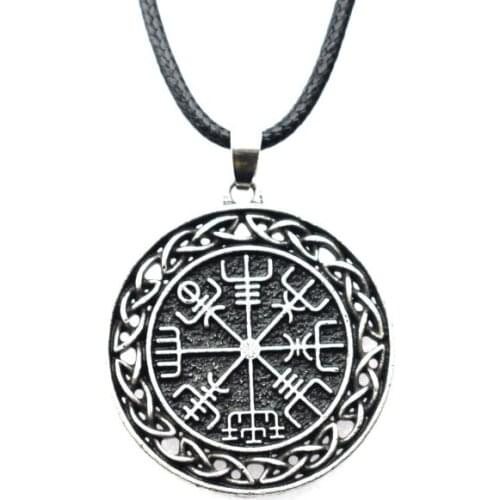 12pcs Vegvisir Icelandic Magical Stave Compass Pendant Necklace Viking Protection Amulet Jewelry