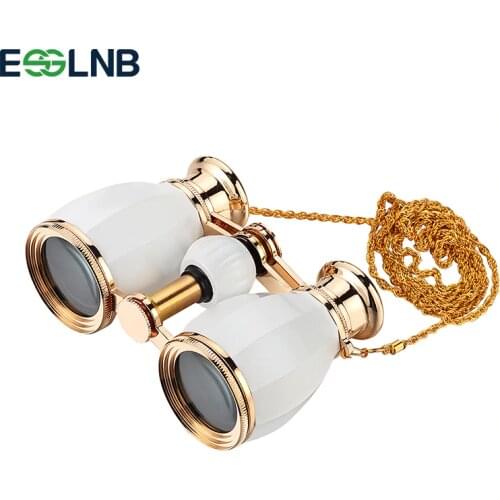 4X30 Binocular Telescope Opera Glasses Coated Theater Glass Retro Binocular With Chain Telescopio Lady Gifts 5 Colors