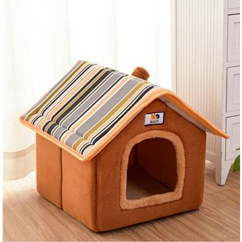 Hot sale Large Pet Dog Bed cat house cave Comfortable Print Kennel Mat For Pet Puppy Winter Summer Foldable Cat Bed Pet Supply