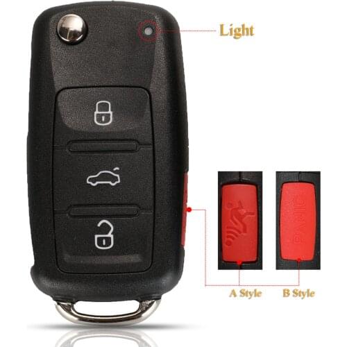 Kutery 3+1 Buttons Remote Key Shell Case For VolksWagen Polo Golf Passat Octavia Seat Passat Beetle