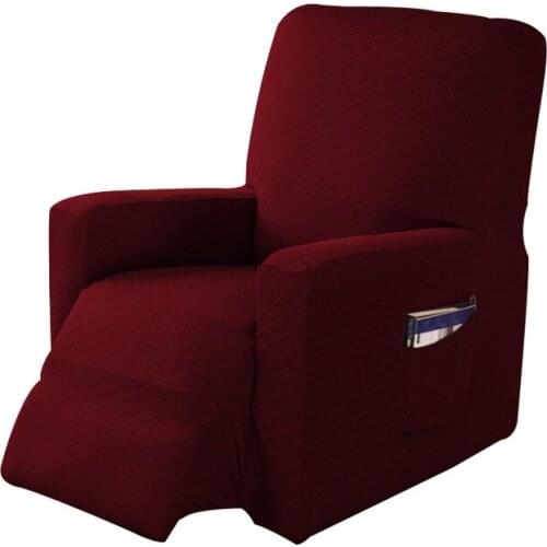 Elastic Recliner Sofa Cover, Sofa Cover Anti-Slip Washable House Protection Cover for TV Armchair - Relaxing Armchair Wine Red