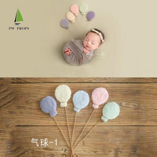 Hand Felt Balloon Newborn Wool Felted Photography Props Baby Posing Photo Accessories Wool Mini Moon Stars Set Prop