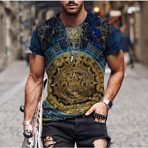 Beautiful Aztec Mexico Pattern 3D All Over Print men t shirt Harajuku Fashion Short sleeve shirt summer streetwear Unisex tshirt