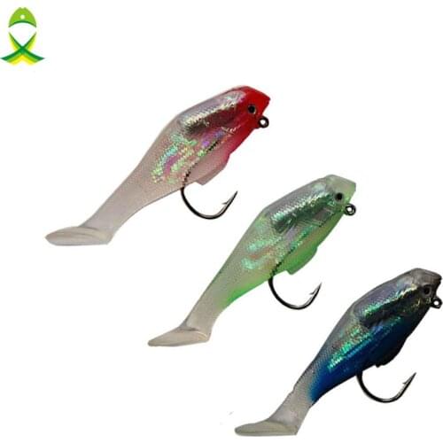 JSM 6 pcs/bag Fishing Lures with sharp fish hook jigging Soft Lure Silicone for fishing hook tackle size 6cm 8cm 10cm